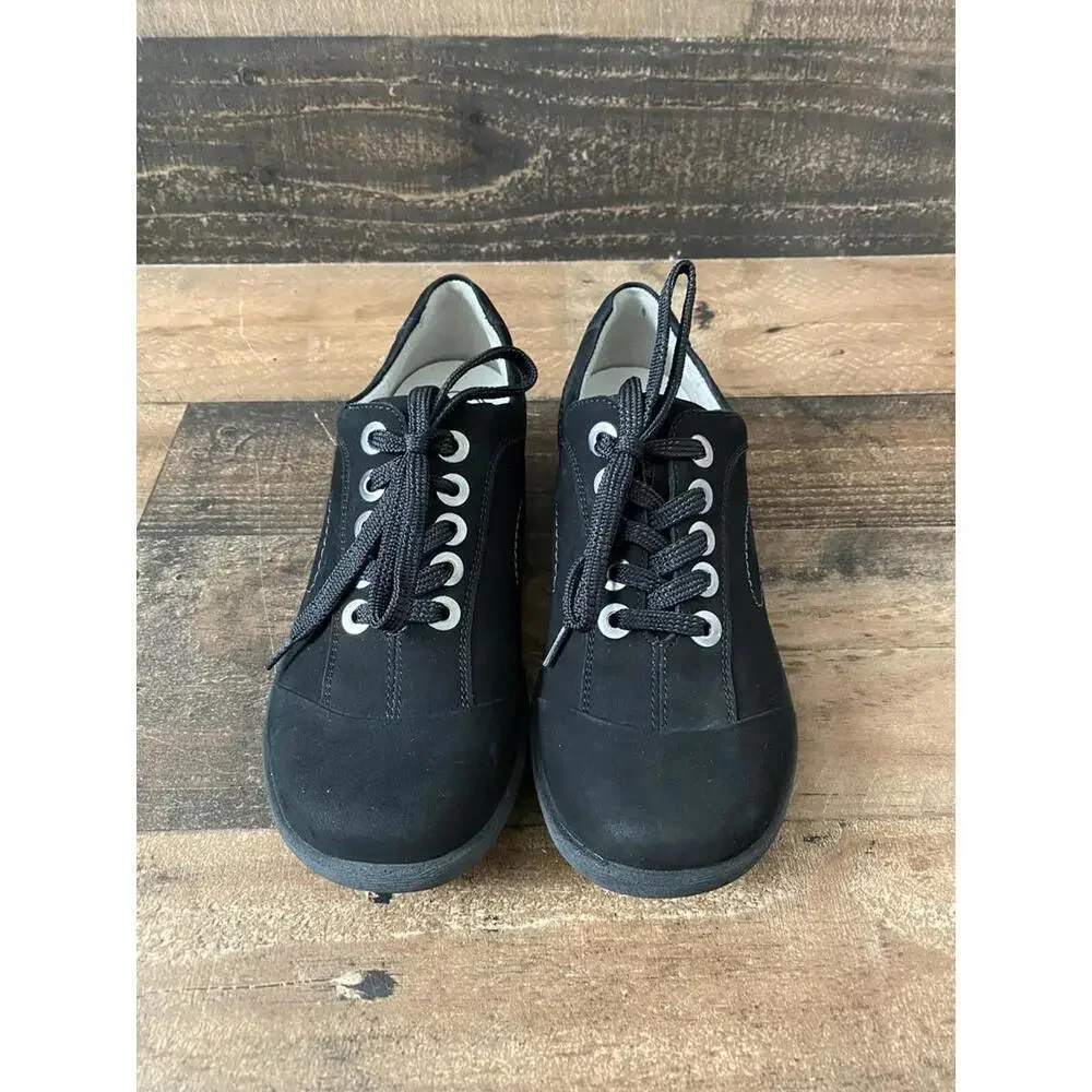 Womens WALDLAUFER DANA Shoes 3.5UK M Black Nubuck Leather Water Resistant